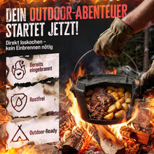 Laden Sie das Bild in den Galerie-Viewer, AMZBBQ® Dutch Oven 9L – Gusseisen Feuertopf