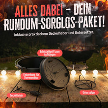 Laden Sie das Bild in den Galerie-Viewer, AMZBBQ® Dutch Oven 9L – Gusseisen Feuertopf