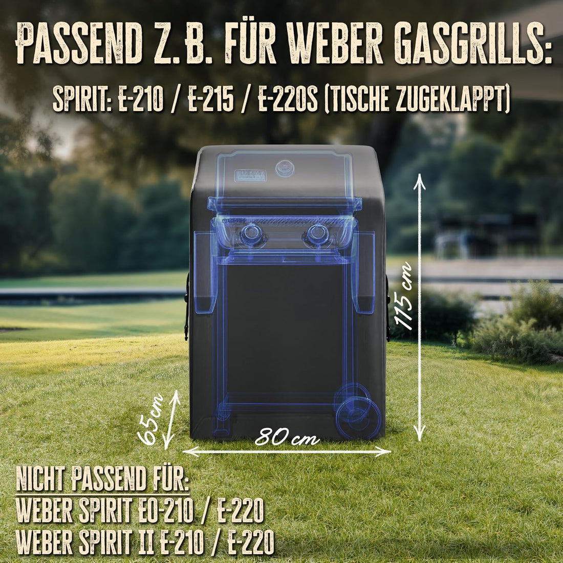 AMZBBQ Grillabdeckung S, Maße und Grillmodelle aus der aktuellen Amazon-Galerie