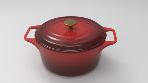 Produktvisualisierung: AMZBBQ Brotbacktopf Emaille – ca. 5 L, Rot aus vorhandenen AMZBBQ Projektunterlagen