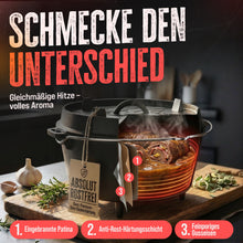 Laden Sie das Bild in den Galerie-Viewer, AMZBBQ® Dutch Oven 9L – Gusseisen Feuertopf
