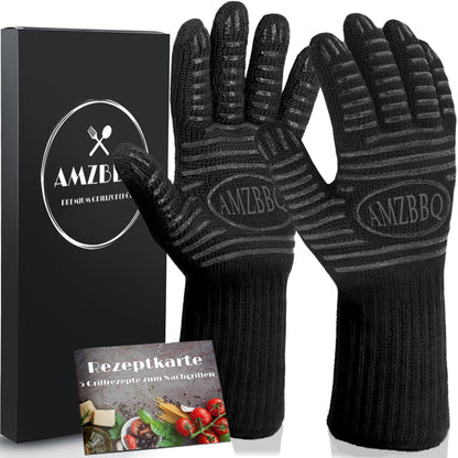 AMZBBQ Premium Grillhandschuhe hitzebeständig bis 500°C - amzbbq