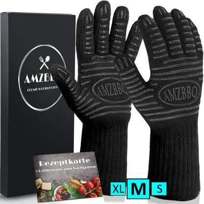 AMZBBQ Premium Grillhandschuhe hitzebeständig bis 500°C - amzbbq