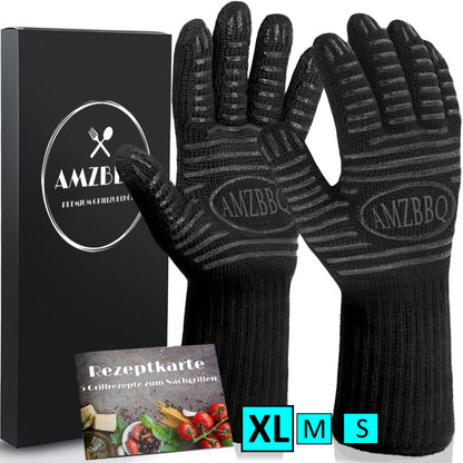 AMZBBQ Premium Grillhandschuhe hitzebeständig bis 500°C - amzbbq