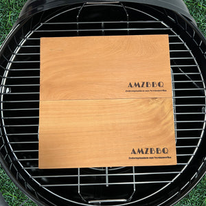 AMZBBQ® Premium Grillplanken - 100% Zedernholz aus Nordamerika - 28 x 14 cm Räucherbretter für Lachs & Fleisch…
